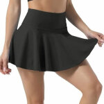 Jupe tennis pliss�e haute taille femme avec poche pour golf yoga danse noir