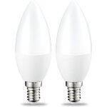 Jusch - lot de 2 petites ampoules led en forme de flamme culot edison � vis e14 5 w (�quivalent 40 w) ...