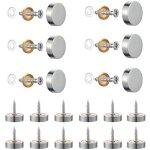 Jusch - lot de 20 vis en acier inoxydable bross� avec capuchons d�coratifs pour miroirs, tables, assiettes, ...