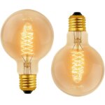Jusch - g80 dimmable 40w blanc chaud 2700k, ac 220v, ampoules de d�coration � incandescence r�tro e27 ...