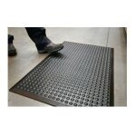 La - ka - pe - revtement de sol du poste de travail tapis fini l1200xl. 900xp. 14 mm noir sbr - caoutchouc ...