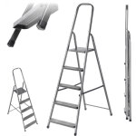 Kadax ? �chelle pliante en acier 5 marches ? capacit� 125 kg ? conception compacte pour rangement facile ...