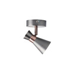 Luminaire mural et plafonnier - acier argent / cuivre - orientable - gu10