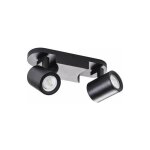 Luminaire mural et plafonnier - orientable - aluminium noir - 2 spots gu10