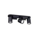 Luminaire mural et plafonnier - orientable - aluminium noir - 3 spots gu10