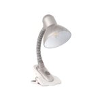 Lampe de bureau suzi - argent - bras rglable - fixation pince - e27