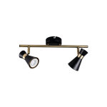 Kanlux - luminaire mural et plafonnier - acier noir / or - orientable - 2xgu10 - design moderne