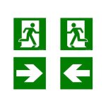 Etiquette baes homme qui court et fleche