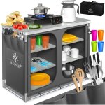 Armoire de camping cuisine de camping avec structure en aluminium sac de transport inclus armoire de ... Armoire de camping cuisine de camping avec structure en aluminium sac de transport inclus armoire de ...