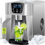 Machine  glaons machine  glaons acier inoxydable 100w ice maker 12 kg 24 h 2 tailles de cubes prparation ...
