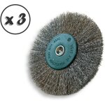 Kibros - brosse circulaire mtallique sur tige  125 mm fil inox souple - quantit x 3 -  125 mm - ep. ...