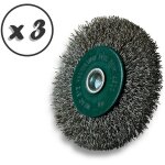 Kibros - brosse circulaire m�tallique sur tige � 75 mm fil inox dur - quantit� x 3 - � 75 mm - ep. 12 ...