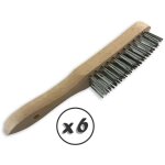 Kibros - brosse m�tallique � main type soudeur fil laiton ou inox rond lisse sur 4 rangs - quantit� x ...