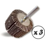 Kibros - roue abrasive de polissage satinage sur tige lamelles toile tissu abrasif au corindon - lot ...