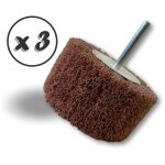 Kibros - roue abrasive de polissage satinage sur tige mousse abrasive feutre non - tiss - lot de 3 - ...