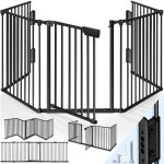 Kiduku grille de protection pour chemin�e baby black - 360 cm de longueur, barri�re de protection pour ...