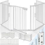 Kiduku grille de protection pour chemin�e baby grey - 360 cm de longueur, barri�re de protection pour ...