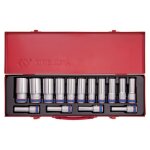 King tony - coffret douilles 1 / 2' longues 12:14 - 16:19 - 21:24 - 26 - 27 - 30 - 32mm 15pcs