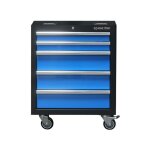 Servante d'atelier roulante 5 tiroirs avec roues ? dimensions 650x862x460mm ? fermeture � cl� ? acc�s ...