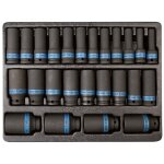 King tony - thermoform� de douilles � chocs longues 1 / 2' m�triques - 25pcs