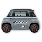 Kit 12 autocollants deco  damier  (2 cotes) pour voiture sans permis abs