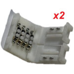 Kit de 2 connecteurs de jonction pour bandeau led flexible largeur 10mm � clipser ou � cabler (4 fils) ...