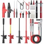 Kit de 28 fils de test multim�tre avec pinces crocodiles, sondes de test flexibles haute tension, clip ...