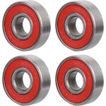 Kit de 8 roulements � billes 608 pour skateboard et trottinette, roulements miniatures rouges