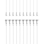 Kit d'accrochage de cadre photo et miroir 10 pcs ? fil inox 2m ?1. 5mm ? charge 40kg ? crochets r�glables ...