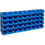 Kit de bacs de stockage et panneaux muraux 48 pcs bleu et noir vidaxl