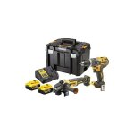 Dewalt - kit batterie 2 pi�ces perceuse � percussion, meuleuse d'angle, 2x 5, 0 ah et chargeur