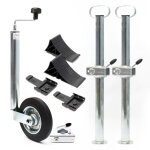 Wiltec - kit béquille de remorque avec 10 pièces ? roue jockey, support, borne de serrage, cales de roue ... Wiltec - kit béquille de remorque avec 10 pièces ? roue jockey, support, borne de serrage, cales de roue ...
