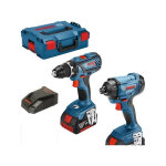 Bosch - kit perceuse - visseuse gsr 18v - 28 + visseuse  chocs gdr 18v - 160 + 2 batteries 4. 0ah - ...