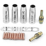 Kit de buses pour chalumeau de soudage - 17 pi�ces, embouts de contact 0, 8mm, porte - buse mig / mag, ...