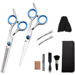 Kit ciseaux cheveux, ciseaux coiffure professionnel de 6' ciseaux, 9 pcs en acier inoxydable amincissants ...
