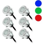 Kit complet 6 mini spots encastrables 12v led bleu, vert, rouge miidex lighting� bleu