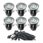 Kit complet 6 mini spots encastrables x 0. 3w 12v led lumihome blanc - froid - 6000k
