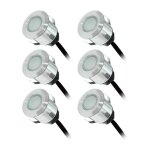 Kit complet 6 mini spots encastrables x 0. 6w 12v led miidex lighting blanc - froid - 6000k