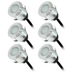 Kit complet 6 mini spots encastrables x 0. 6w 12v led miidex lighting� blanc - neutre - 4000k