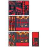 Kit complets outils isol�s 1000 v vde - 51 pi�ces pour v�hicules �lectriques - modules en mousse pr�ts ...