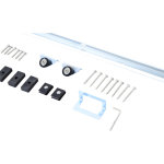 Kit complet porte coulissante 4 x 93 cm (p x l): rail, roulettes, visserie Kit complet porte coulissante 4 x 93 cm (p x l): rail, roulettes, visserie