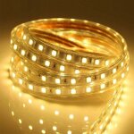 Kit complet ruban led 5 m�tres 220v ip65 led avec prise, pas besoin de transfo - lumi�re chaude