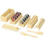 Kit complet pour sushis - 12 pi�ces - outils pour la confection de sushis avec 8 moules � sushis de formes ...