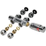 Set de raccordement thermostatique chrom multiblock forme de passage avec tte thermostatique pour radiateur ...