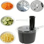 Kit de d�coupe pour robot culinaire, accessoires de rechange pour hachoir � l�gumes avec 2 lames, �plucheur, ...
