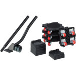 Kit de d�place meuble lourd, avec levage et roulettes, jusqu'� 300 kg, 4 embouts, patins glisseurs, noir ...