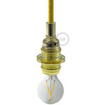 Kit douille e14 en m�tal avec �crou double bague pour abat - jour cylindrique - laiton