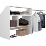 Kit dressing sous comble ? panneau m�lamin� blanc 16 mm ? 1 penderie l197 x p50 x h94 cm ? 2 �tag�res ...