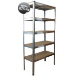 Kit e'tage're robustus cinq e'tage'res cm 90x40x180h en tole galvanise'e avec tiges casse'es capacite' ...