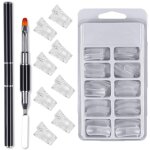 Kit d'extension d'ongles, pince � ongles transparente, pinceaux � ongles diy nail art